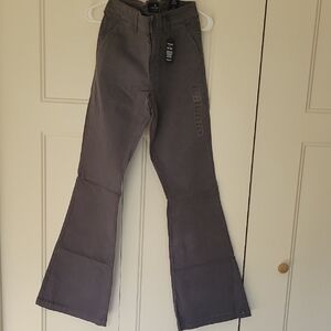 NWT AE American Eagle Outfitters Artist Flare 12L Gray Charcoal Pants